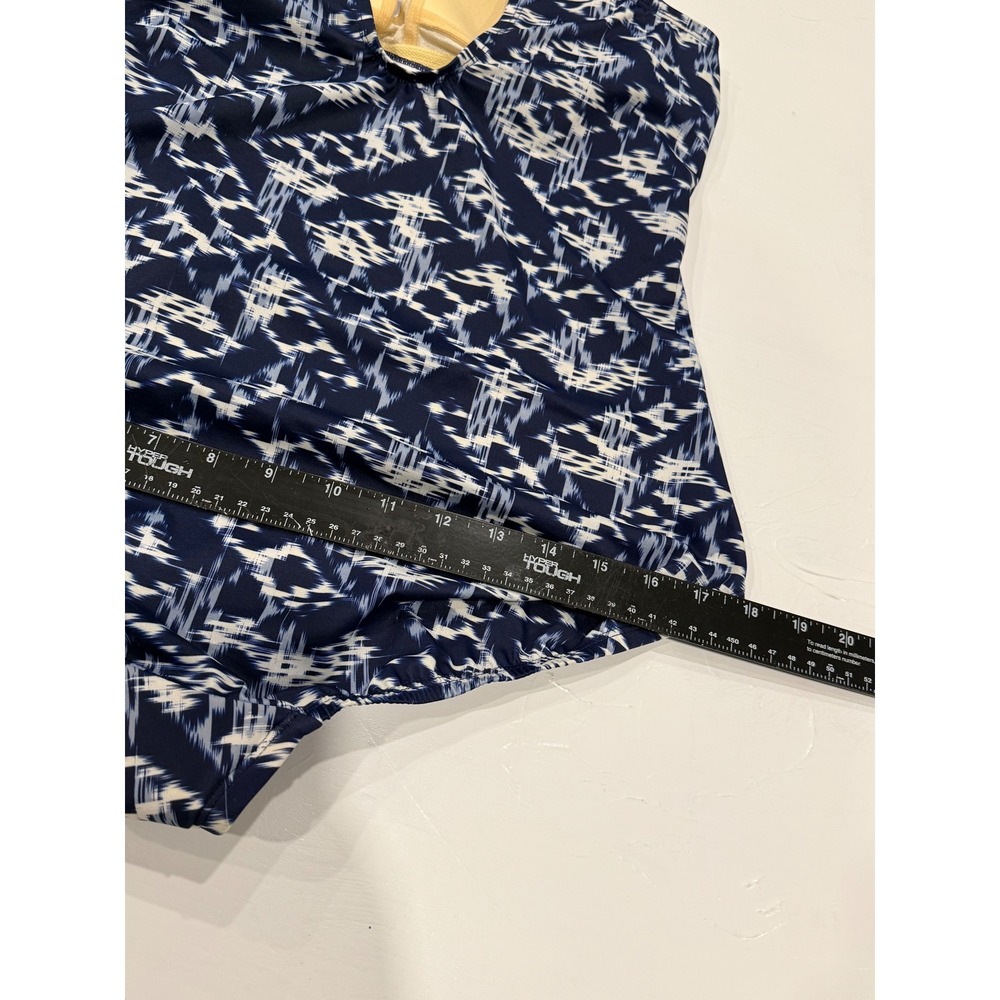 Miraclesuit Womens Navy White Abstract Print One Piece Swimsuit Size 12 NEW - Picture 7 of 13